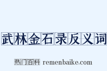 武林金石录反义词是什么意思的图片